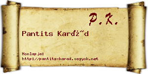 Pantits Karád névjegykártya